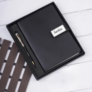 Pen and dairy with name black imported
