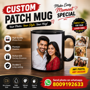 Custom Photo Patch Mug | Personalized Patch Mug with Photo Print | Unique Gift Mug for Everyone